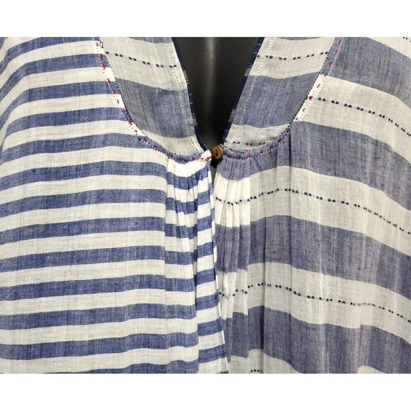 INJIRI Amber Striped Patchwork Midi Dress 100% Cotton - Picture 5 of 17